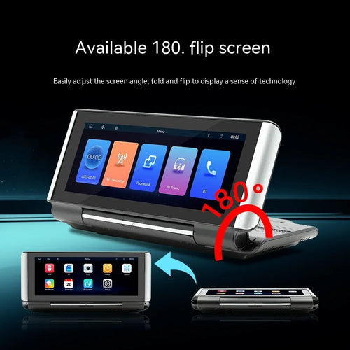 6.86 inch dashboard-mounted car MP5 player with wireless CarPlay on a black plastic unit.