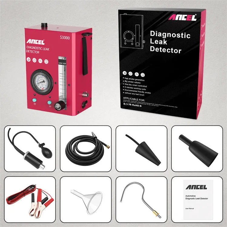 S3000 car vacuum leak and engine smoke detector tool for 12V automotive diagnostics