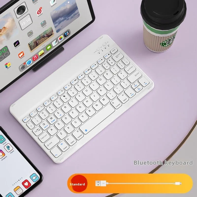 Girls Bluetooth tablet keyboard in colourful ABS design with wireless connectivity for office and home use.
