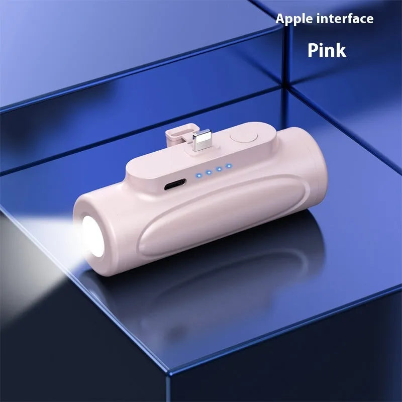 Black Creative Power Bank Glare Flashlight showing USB-C port and LED torch, dimensions 83x27x41mm.
