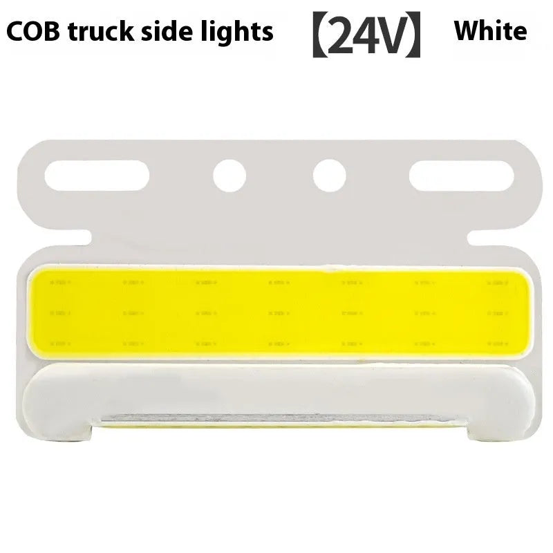 Waterproof aluminium COB LED light for truck side and ground tyre illumination in red, yellow, green, blue, or white.