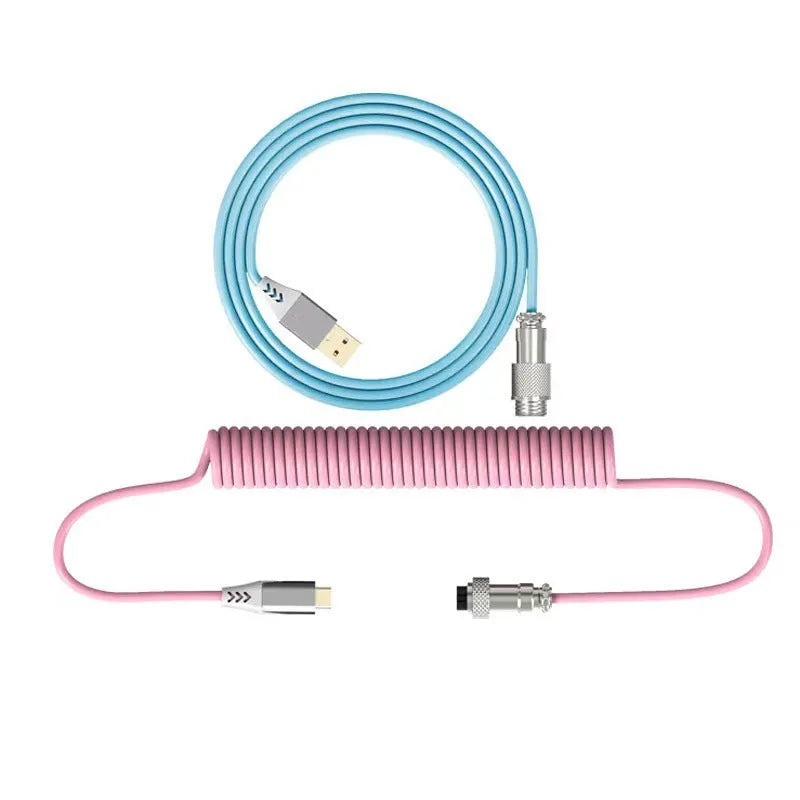 Type-C detachable mechanical keyboard cable with USB interface in multiple colour options