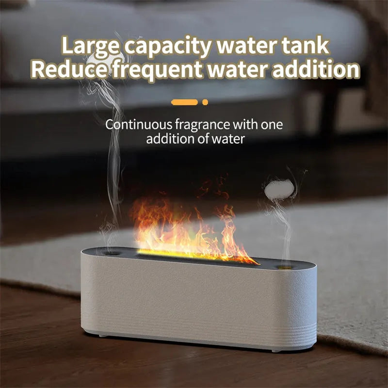 Flame Air ultrasonic humidifier and aroma diffuser with LED light display in black or white