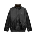 Men's PU leather coat with stand collar in Black and Brown colour options for leisure wear