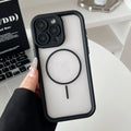 Magnetic skin-feel iPhone case for 11 to 16 Pro Max, TPU PC protective sleeve in black, blue, or gray