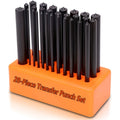 Orange punch needle set with metal punch head mould for textile craft projects