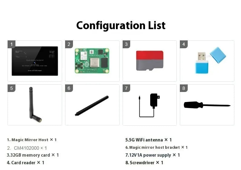13.3-inch black touch screen display with integrated CM4 board for voice assistant applications.