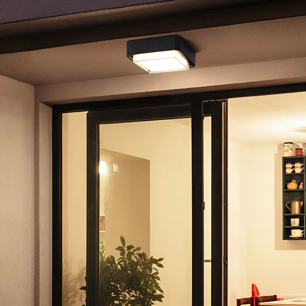 Corridor insect-proof ultra-thin outdoor ceiling lamp with powder coated plastic shade in warm white