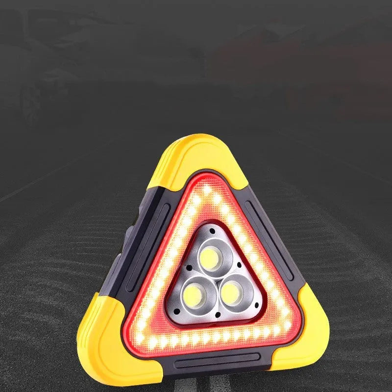 Car mounted tripod warning sign light with solar panel and multiple light modes, large size option