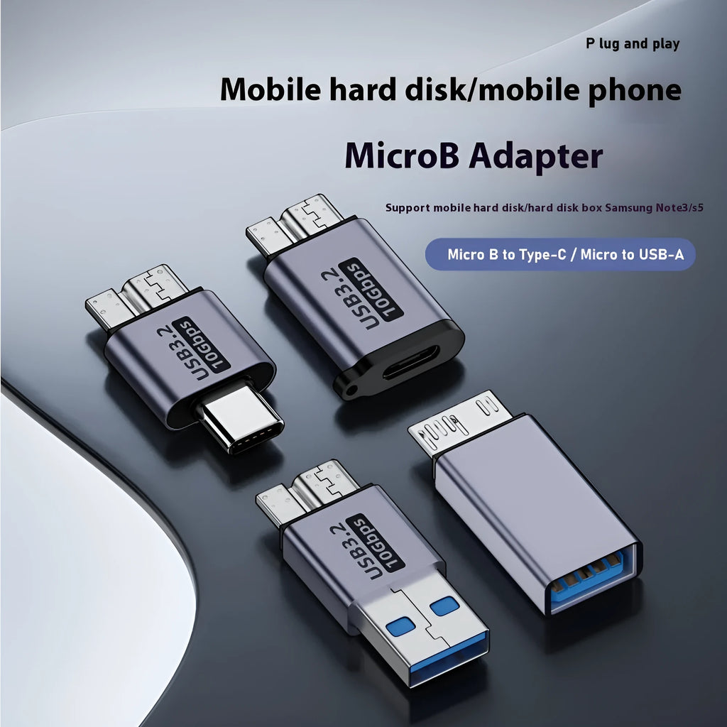 USB Micro B adapter converter showing Type-C and USB to Micro B connection options