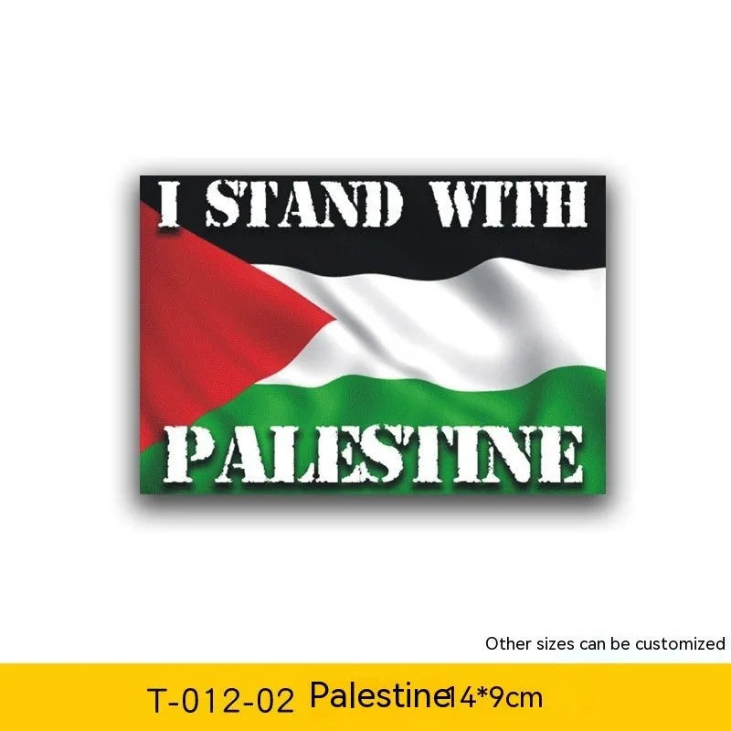 Palestinian flag car decal stickers in three design variations on PET material