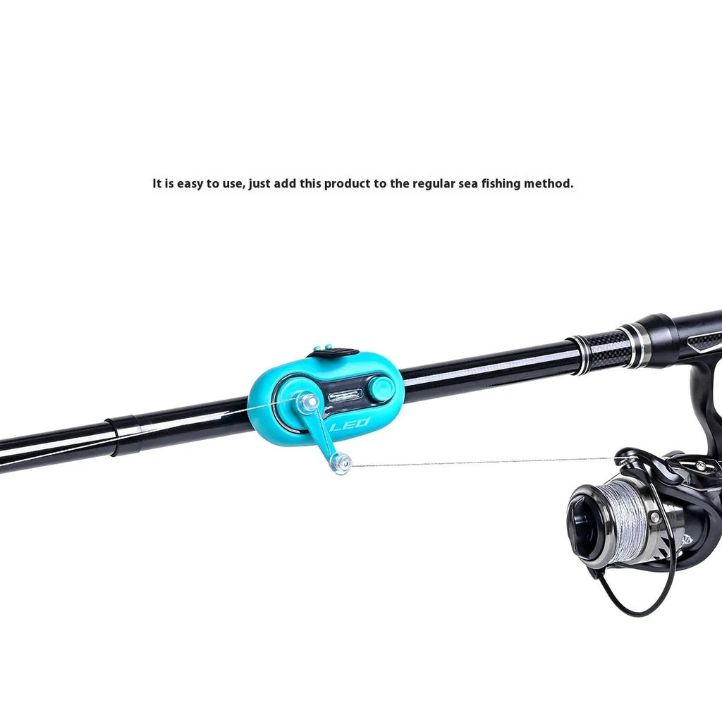Fishing rod alarm with automatic night fishing signal induction lamp in blue or black colour options