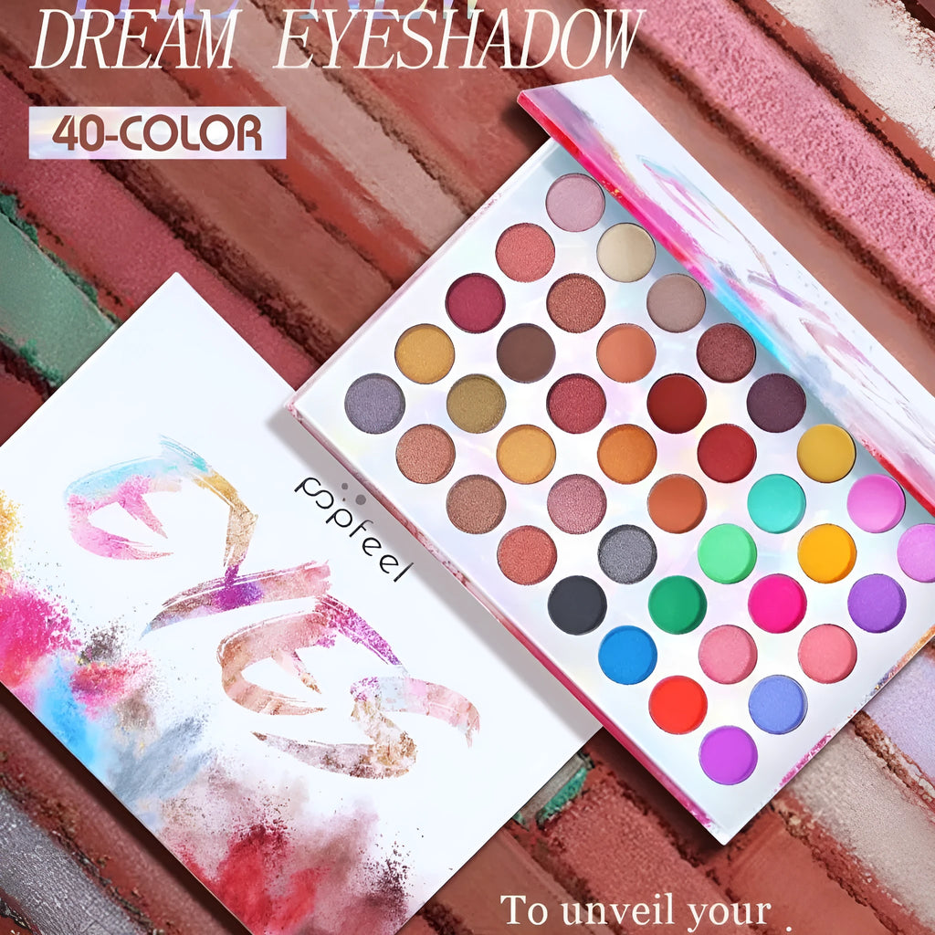 Shimmer matte multi-color combination eye shadow palette with twelve shades including purple, blue, black, sky blue, caramel, and red