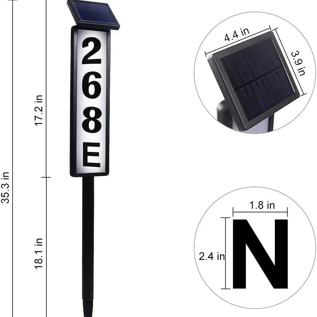 Solar doorplate lamp LED 120x120x900mm plastic outdoor garden lighting
