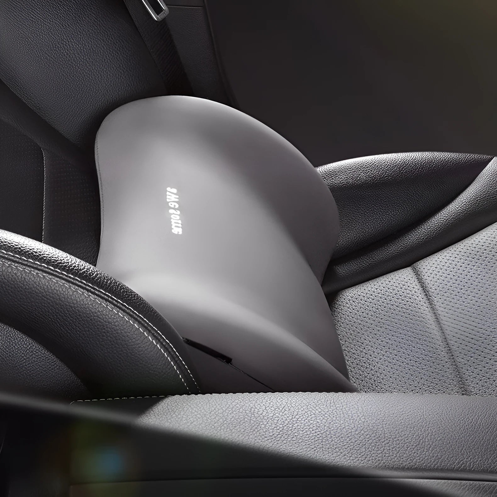 Automotive headrest and lumbar support pillow set in cloth material with cotton filler