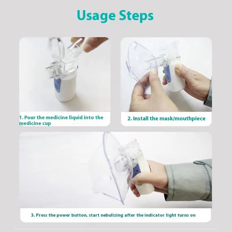 USB handheld plastic nebuliser spray machine with columnar design for household drug atomisation and humidification