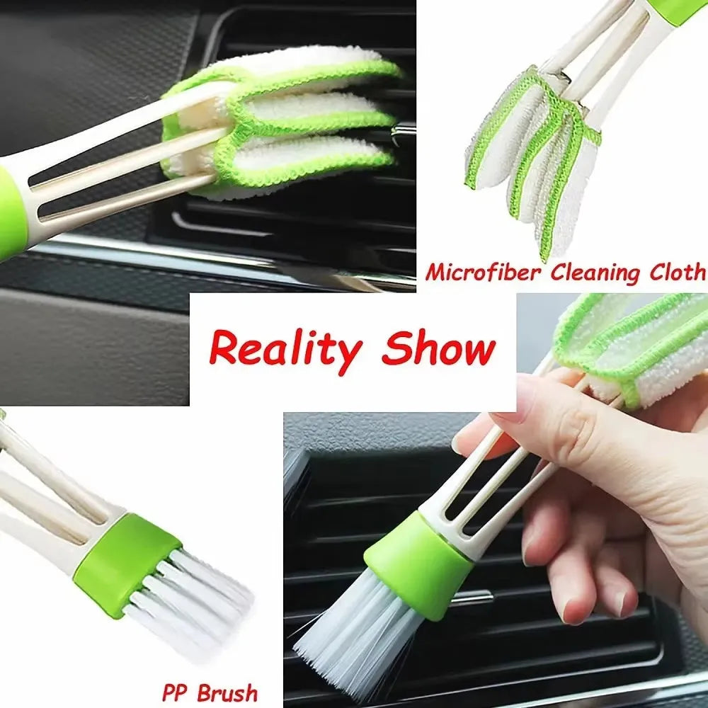 17-piece car detailing brush kit with nylon bristles and drill attachment in multicolour