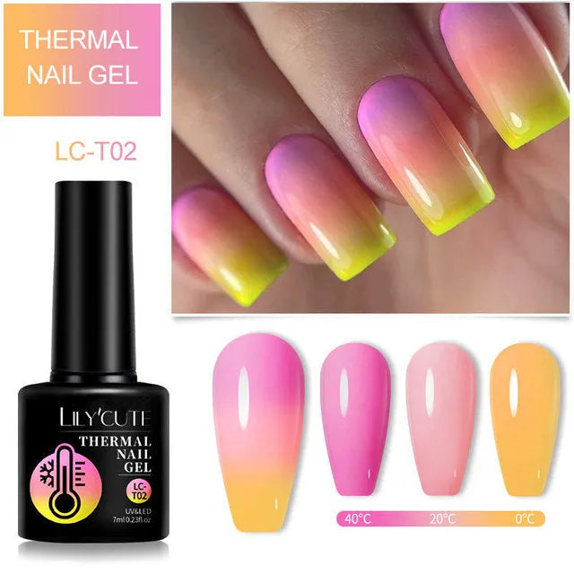7ml colour-changing thermal gel nail polish in Winter LCT series bottle with temperature-sensitive colour shift effect