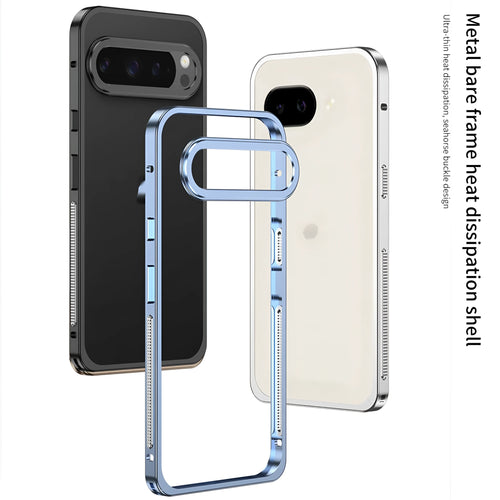 Aluminium alloy phone case for Google Pixel 9 with heat dissipation and lens protector