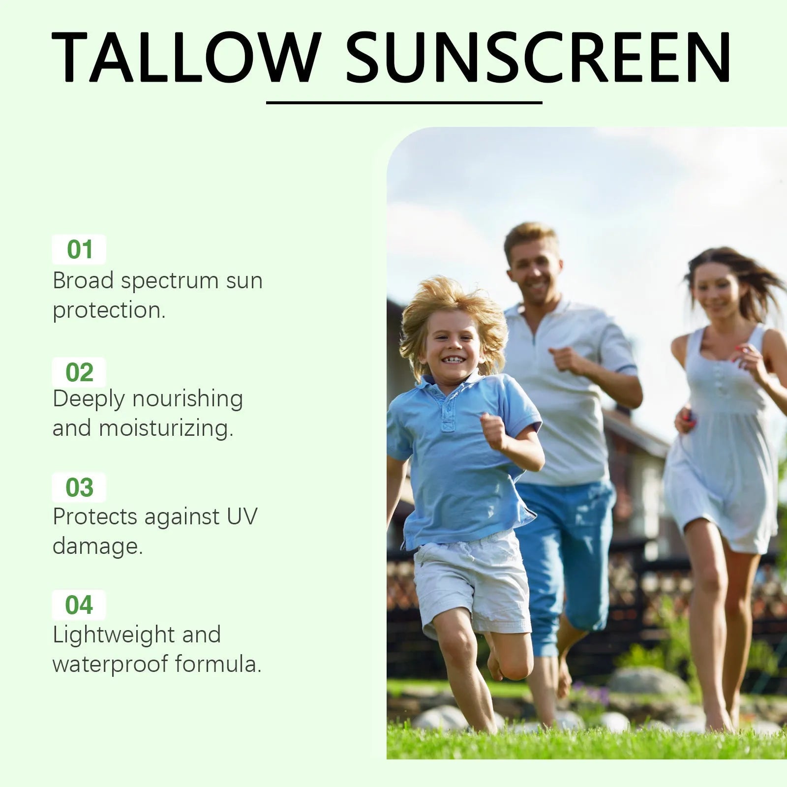 60g tube of refreshing non-oily sunscreen cream with hyaluronic acid for facial UV protection