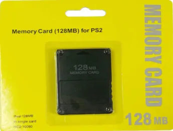 PS2 memory card in colour variant with plug connector for PlayStation 2 console save storage