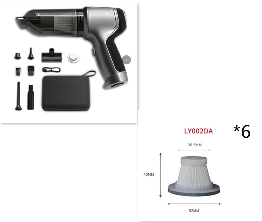 Handheld cordless vacuum cleaner with EVA carrying bag for car and home cleaning