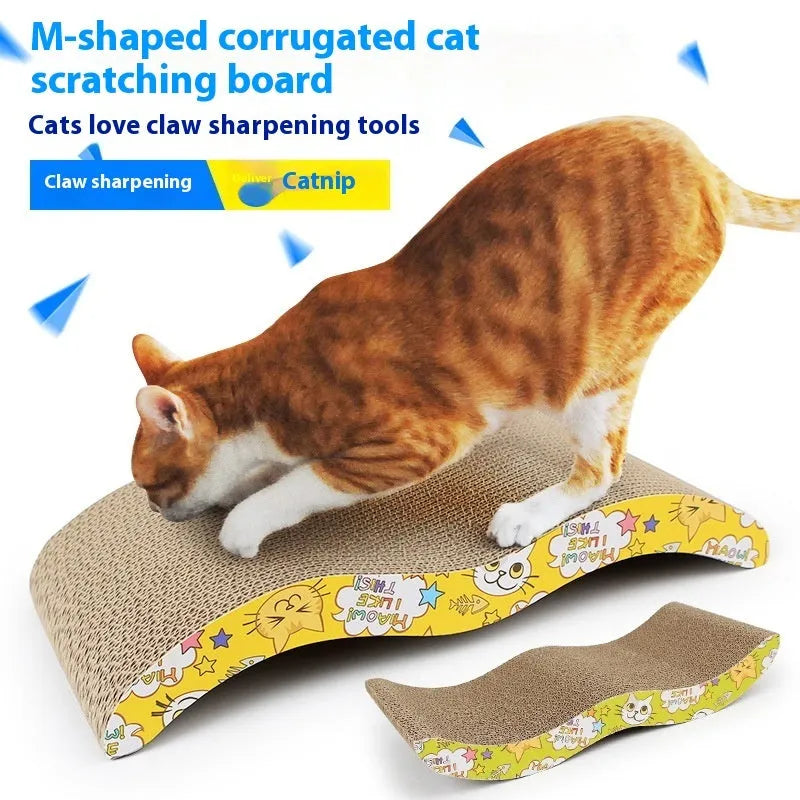 Corrugated paper cat scratch board in simple style design for feline claw grinding