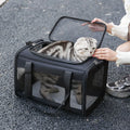 Portable pet carrier bag for dogs and cats with Oxford fabric construction