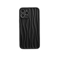 Water ripple midnight black TPU phone case for iPhone 14 series with fall prevention texture