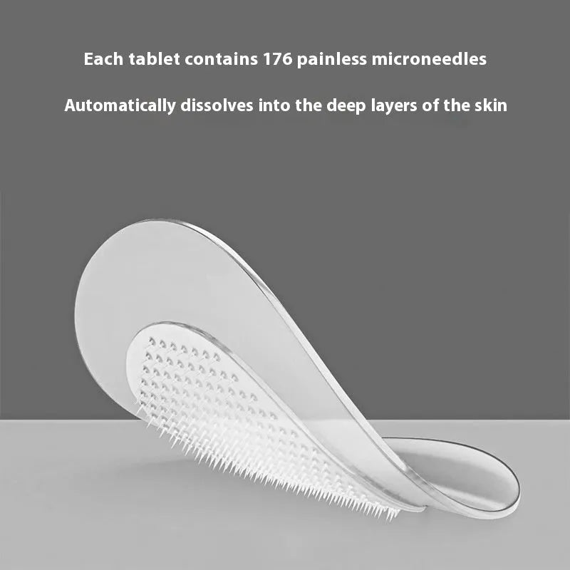 Nine transparent 14mm hyaluronic acid acne patches with microneedles in assorted pink designs