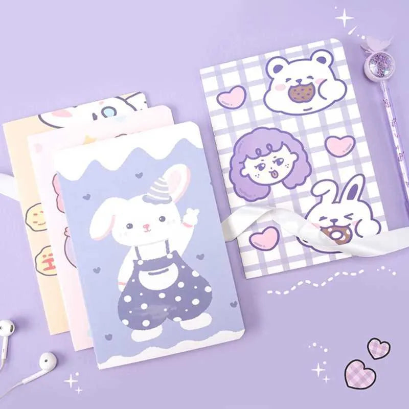 Cartoon A5 notebook with 30 sheets showing colourful character illustrations on cover