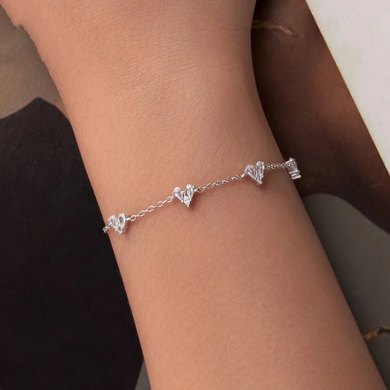 Simple Love S925 sterling silver bracelet in BSB227 colour with electroplated finish