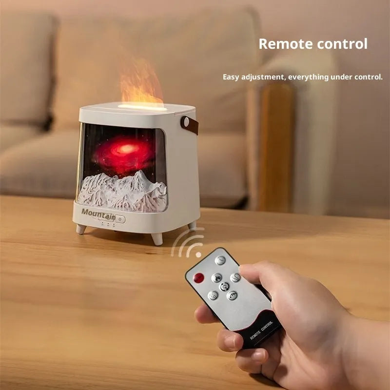 3D starry sky flame aromatherapy humidifier desktop home humidifier 200ml black galaxy style compact
