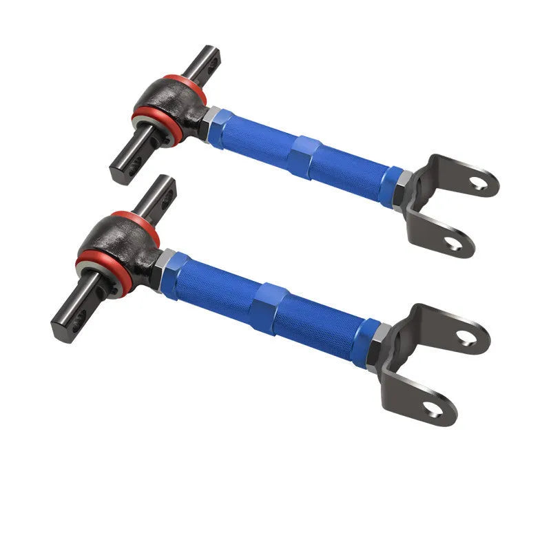 Blue and red aluminium alloy ES bones for Honda Civic EP3 rear pull rod recliner modification kit.
