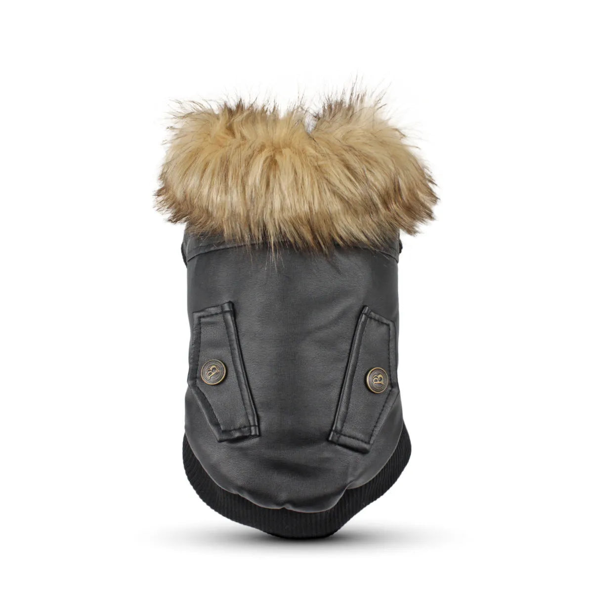 British-style leather dog coat in black and wine red colours for autumn and winter seasons