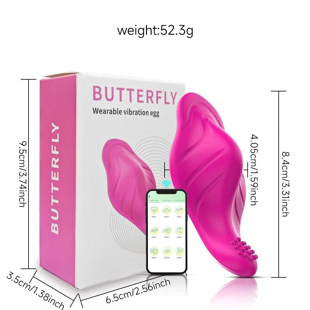 Rose Red wearable female massager with app control and USB charging port