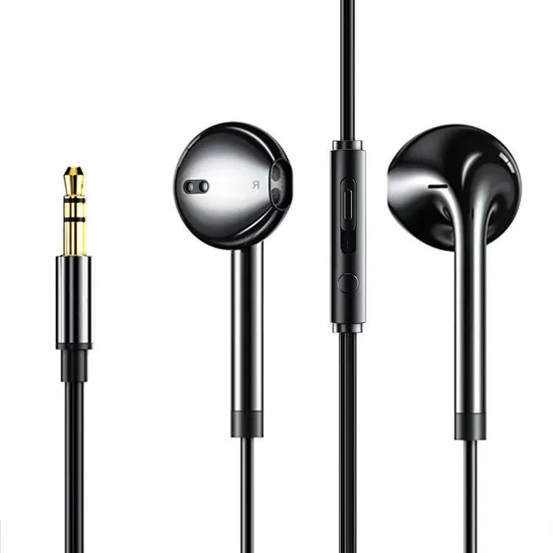 Black wired internet hot anchor headphones with 3-metre long cable and microphone
