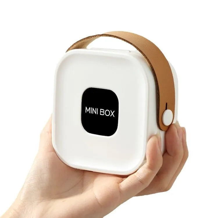 Medium solid-colour polypropylene storage box with lid for cables and headphones.