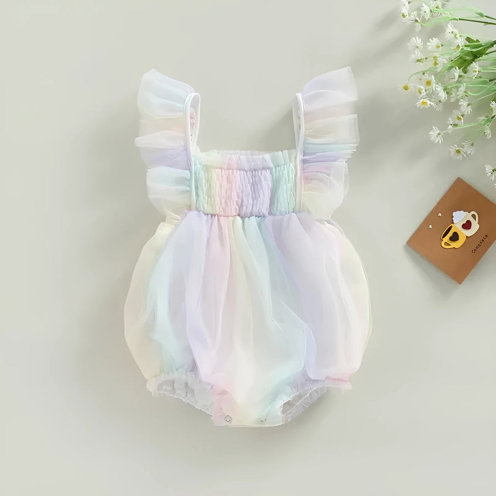Newborn baby girl's thin cotton modal blend sleeveless one-piece suit jumpsuit in autumn colours
