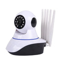 White wireless dome security camera with a 3.6mm lens for HD night vision monitoring.