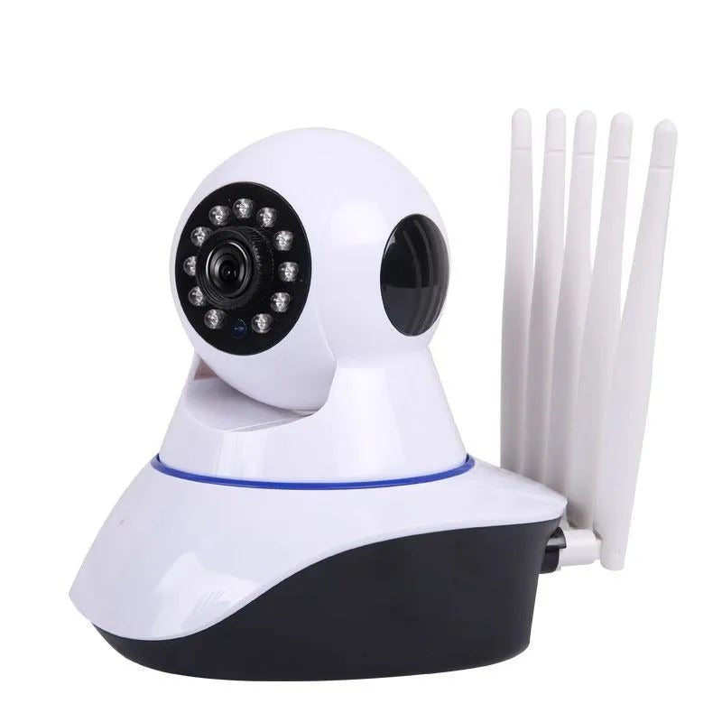 White wireless dome security camera with a 3.6mm lens for HD night vision monitoring.