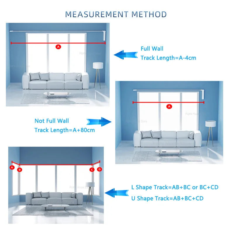Smart curtain electric motor with aluminium track and remote control for automated window coverings