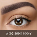 Waterproof brow cream tube in dark grey or golden yellow shades with eyebrow dye formulation
