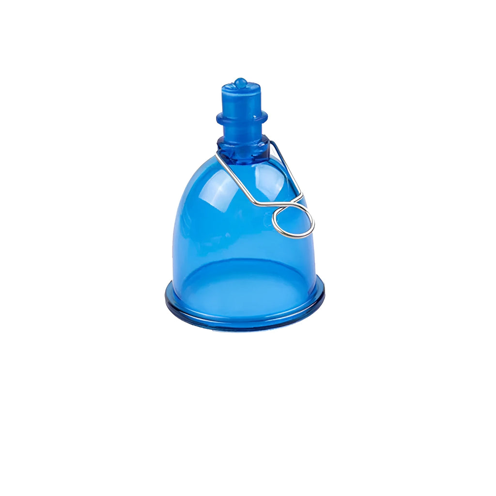 Blue silicone men's physical stretch exerciser showing S, M, L size options.