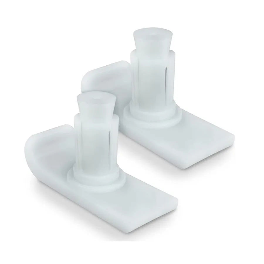 White POM walker sled foot mat glide plate accessory, one pair shown
