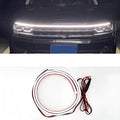 Flexible silicone LED strip daytime running lights for cars in white, ice blue, and red colours.