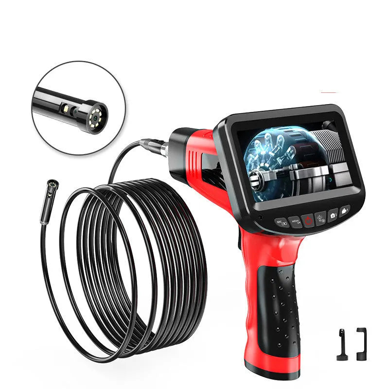 8.5mm diameter dual-lens endoscope inspection camera with memory card.