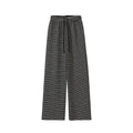 Wide-leg polyester casual pants in black or apricot, non-ironing, micro elasticity, sizes M to 5XL