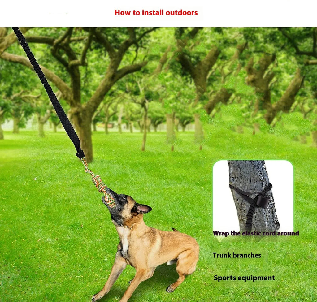 Woven cotton dog tug-of-war rope toy shown in grey, suitable for interactive play.