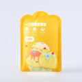 Disposable children's plastic poncho raincoat folded on a 13cm by 9cm card in assorted colours.